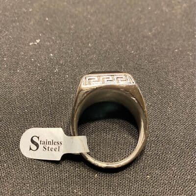 Black/ Silver Stainless Steel Ring Size 12 - Thumbnail 4