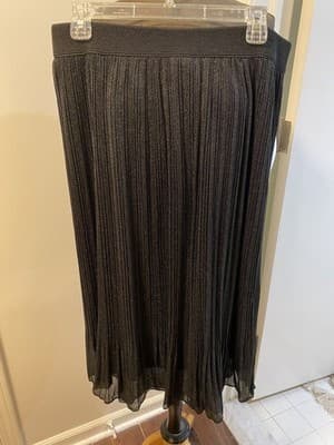 Metro Wear Skirt Womens PXL Lined Sheer Black Shimmer Elastic Waist NWT - Thumbnail 4