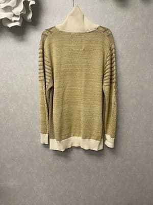 A. Tiziano Men’s Cream and Yellow Sweater Size XL - Thumbnail 2