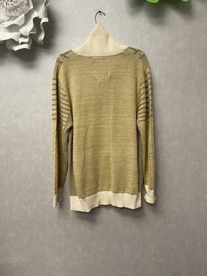 A. Tiziano Men’s Cream and Yellow Sweater Size XL - Thumbnail 3
