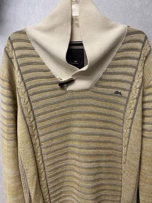A. Tiziano Men’s Cream and Yellow Sweater Size XL - Thumbnail 4