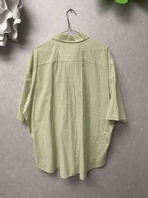 Arrow USA 1851 Men's Short Sleeve Green Plaid Button Down Shirt Size XXL - Thumbnail 4