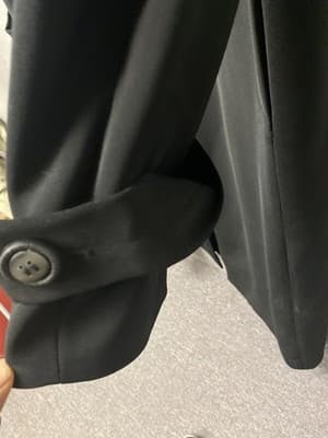 Carmel Zhao Designer Black Overcoat Trench Dress Coat Lightweight Maxi Womens M - Thumbnail 6