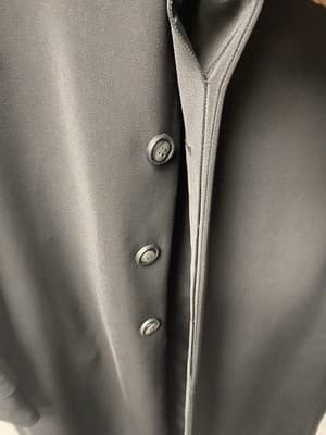 Carmel Zhao Designer Black Overcoat Trench Dress Coat Lightweight Maxi Womens M - Thumbnail 4