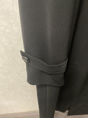 Carmel Zhao Designer Black Overcoat Trench Dress Coat Lightweight Maxi Womens M - Thumbnail 5