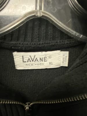 LaVané New York - Black Double Zip Knit Sweater Rare Size XL - Thumbnail 4