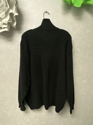 LaVané New York - Black Double Zip Knit Sweater Rare Size XL - Thumbnail 6