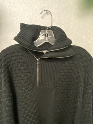 LaVané New York - Black Double Zip Knit Sweater Rare Size XL - Thumbnail 3