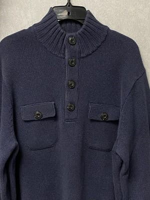 Men's LEVI'S Mock Neck Pullover Sweater Blue/Tan Size XL - Thumbnail 2