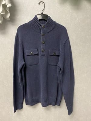 Men's LEVI'S Mock Neck Pullover Sweater Blue/Tan Size XL - Image 1