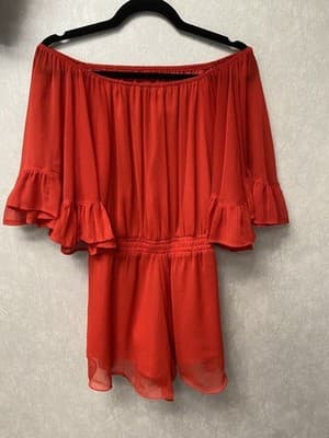 Endless Rose Red Ruffled Romper Size Small - Thumbnail 4
