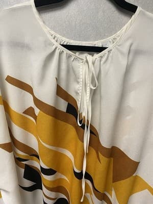 New York & Company Tan And White Blouse Size Large - Thumbnail 3