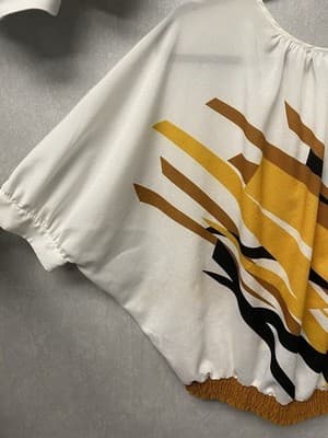 New York & Company Tan And White Blouse Size Large - Thumbnail 5