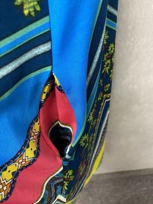 Retro Look Blue/ Yellow Multi Pocketed Dress Size XL - Thumbnail 5