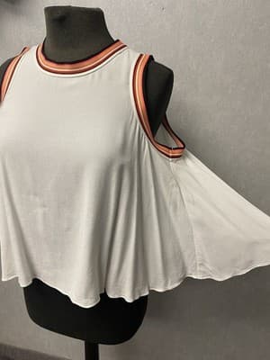 LOVERS & FRIENDS Crop Tank Top With Open Back White And Orange Size Small - Thumbnail 5