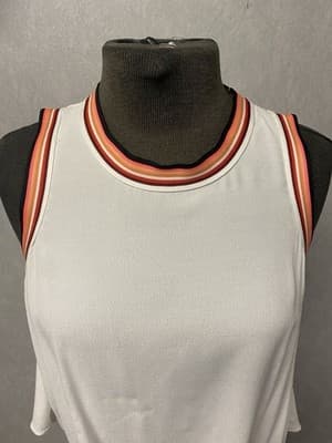 LOVERS & FRIENDS Crop Tank Top With Open Back White And Orange Size Small - Thumbnail 3