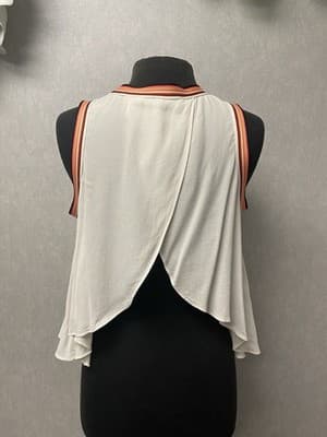 LOVERS & FRIENDS Crop Tank Top With Open Back White And Orange Size Small - Thumbnail 6