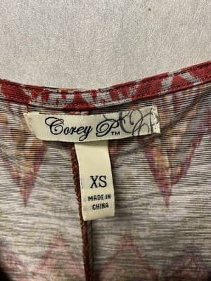 Corey P Dress Women's Handkerchief Hem Cowl Neck Chevron Stretch Size XS - Thumbnail 7