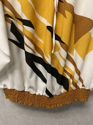 New York & Company Tan And White Blouse Size Large - Thumbnail 2