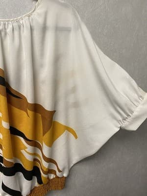 New York & Company Tan And White Blouse Size Large - Thumbnail 6