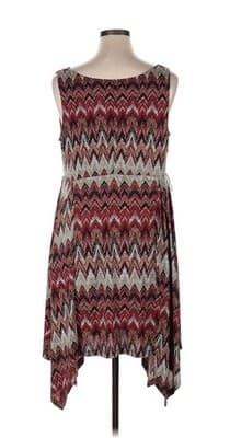 Corey P Dress Women's Handkerchief Hem Cowl Neck Chevron Stretch Size XS - Thumbnail 2