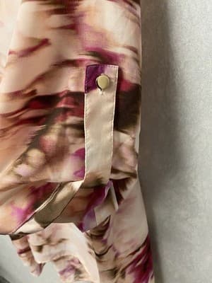 Jennifer Lopez Blouse Womens Size Large Short Sleeves Pink Floral Top Hi Lo - Thumbnail 4