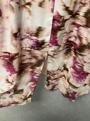 Jennifer Lopez Blouse Womens Size Large Short Sleeves Pink Floral Top Hi Lo - Thumbnail 7