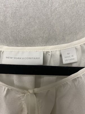 New York & Company Tan And White Blouse Size Large - Thumbnail 8