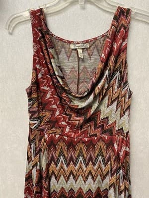 Corey P Dress Women's Handkerchief Hem Cowl Neck Chevron Stretch Size XS - Thumbnail 6