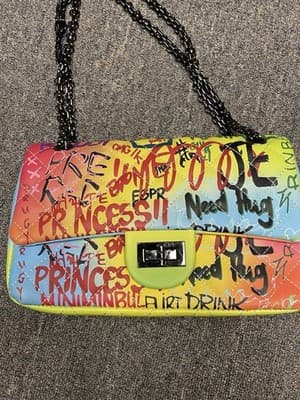 Lady Designer Shoulder Bag Graffiti Jumbo Handbag Flip Envelope Crossbody Clutch - Thumbnail 2