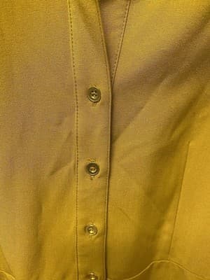 Sharagano Collared Button Down Yellow Sleeveless Belted Midi Dress Sz 12 - Thumbnail 6