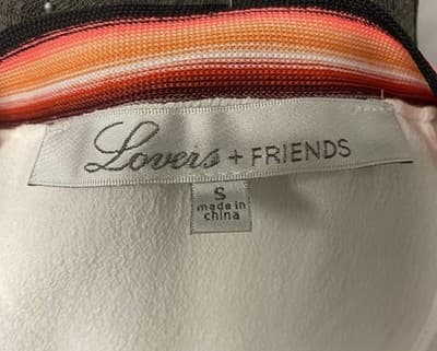 LOVERS & FRIENDS Crop Tank Top With Open Back White And Orange Size Small - Thumbnail 8