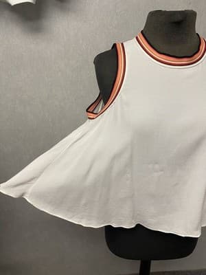 LOVERS & FRIENDS Crop Tank Top With Open Back White And Orange Size Small - Thumbnail 4