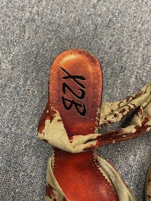 X2B Tan And Metallic Red Sandals Womens Size 8 Block Heels Shoes Wrap Around - Thumbnail 4