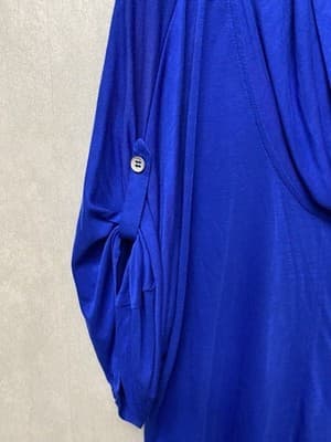 Willi Smith Blue Cowlneck Top Size Large - Thumbnail 2