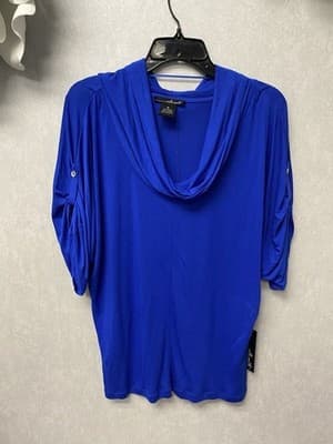 Willi Smith Blue Cowlneck Top Size Large - Image 1
