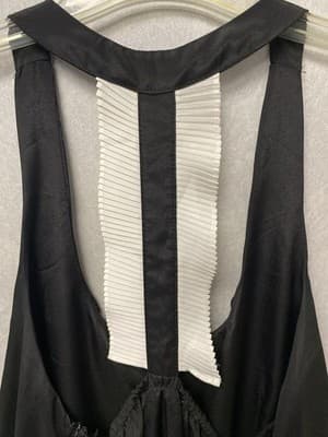 Fun & Flirt Black White Tiered Open Racerback Tank Womens Size Large - Thumbnail 6