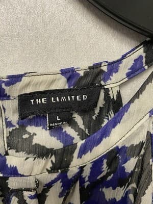 The Limited Purple/Black Sleeveless Ruffle Blouse Size Large - Thumbnail 5