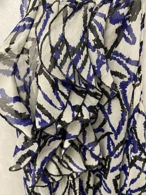 The Limited Purple/Black Sleeveless Ruffle Blouse Size Large - Thumbnail 4