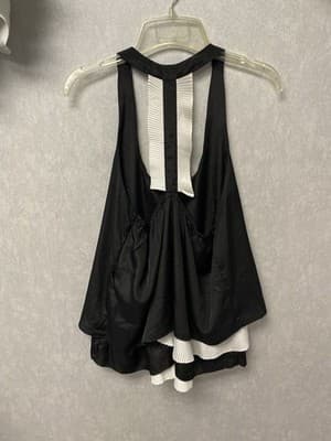 Fun & Flirt Black White Tiered Open Racerback Tank Womens Size Large - Thumbnail 5