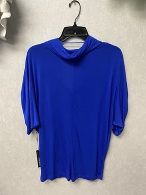 Willi Smith Blue Cowlneck Top Size Large - Thumbnail 6