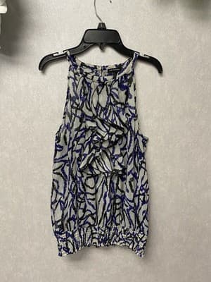 The Limited Purple/Black Sleeveless Ruffle Blouse Size Large - Image 1