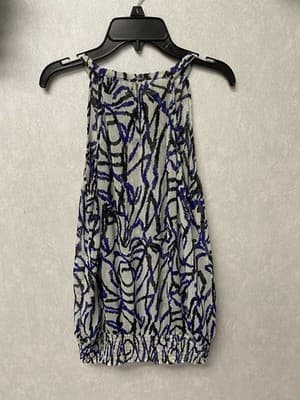 The Limited Purple/Black Sleeveless Ruffle Blouse Size Large - Thumbnail 6