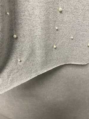 Falls Creek Grey Lightweight Sweater With Pearls Size Large - Thumbnail 5