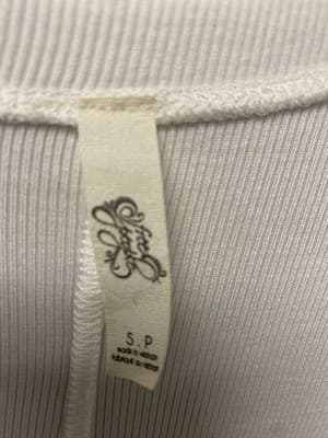 FREE PEOPLE Knit Hi-Low Top White Flowy Boho Oversized Textured Shirt Sz Small - Thumbnail 3