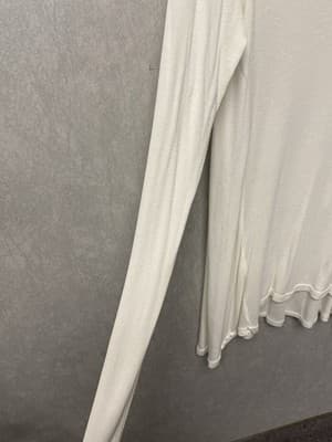 FREE PEOPLE Knit Hi-Low Top White Flowy Boho Oversized Textured Shirt Sz Small - Thumbnail 4