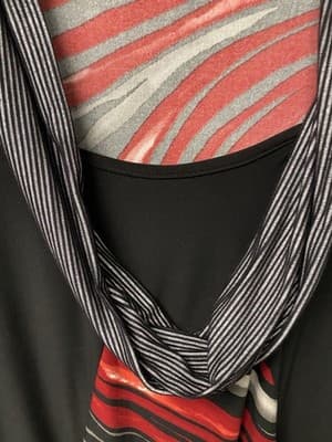 Brianna Red/ Black Relax Long Sleeve Shift Dress/Tunic Women's Size Xl - Thumbnail 6