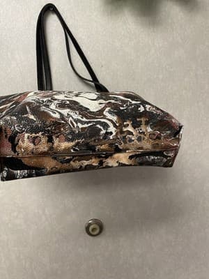Revamped Black/Brown Waterfall Hand Painted Tote Bag - Thumbnail 4
