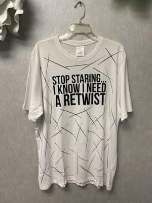 Revamp White/Black Hand painted T-Shirt Size 2XL Retwist Themed - Image 1