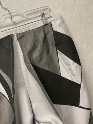 Revamped Gray/Black Angles Hand Painted Pants Size 16 - Thumbnail 9